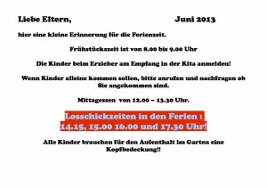 Ferienerinnerung 2013