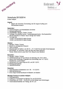 Vorschule 2013/2014 Halbjahr I