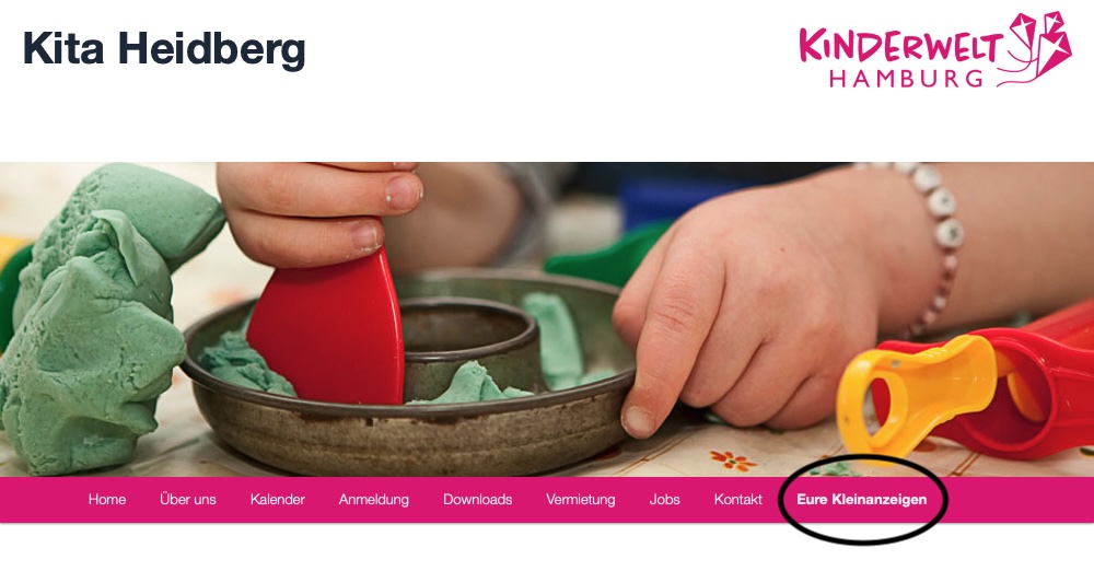 Der Eintrag " Eure Kleinanzeigen" wird erst sichtbar, nachdem ihr euch in unsere Website eingeloggt habt.